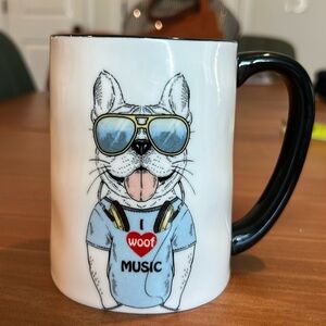 Signature Housewares Hipster Dog Music Coffee Cup Mug